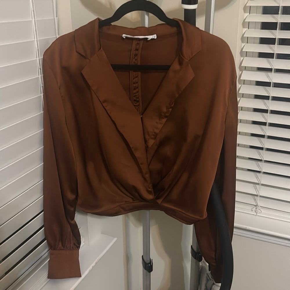 EUC Astr the label brown crop top, size medium.